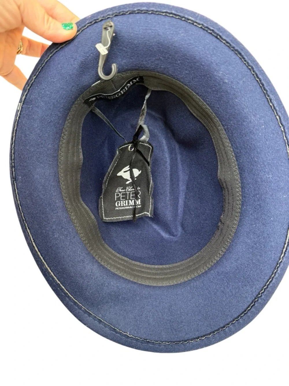 NEW Peter Grimm Collection Navy Wool Felt Fedora Hat Western Boho Ranch Style